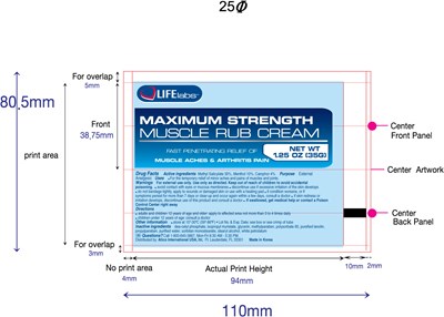 Image Of Muscle Rub Cream Tube Label (Muscle Rub Cream Tube Label)